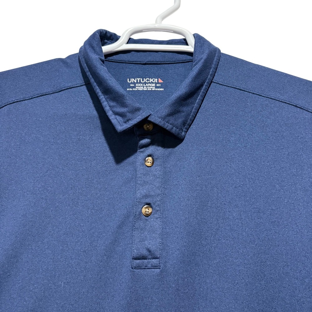 UNTUCKit Men's XXX-Large Navy Blue Performance Polo‎ Shirt Coolest Tee